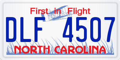 NC license plate DLF4507
