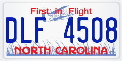 NC license plate DLF4508