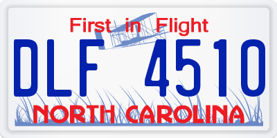 NC license plate DLF4510