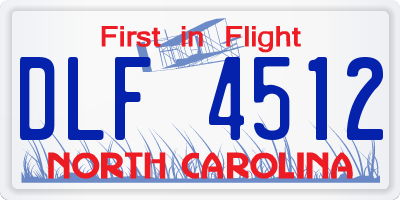 NC license plate DLF4512