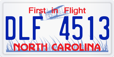 NC license plate DLF4513