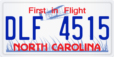 NC license plate DLF4515