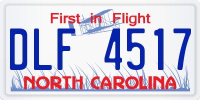 NC license plate DLF4517