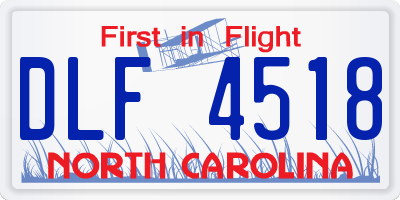 NC license plate DLF4518