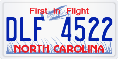NC license plate DLF4522