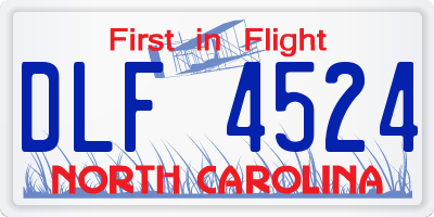 NC license plate DLF4524