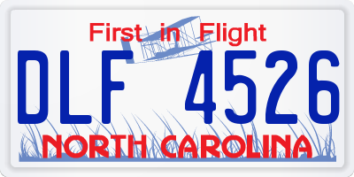 NC license plate DLF4526