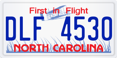 NC license plate DLF4530