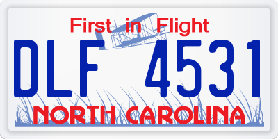 NC license plate DLF4531