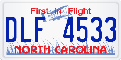 NC license plate DLF4533
