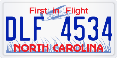 NC license plate DLF4534