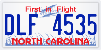 NC license plate DLF4535