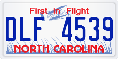 NC license plate DLF4539
