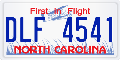 NC license plate DLF4541