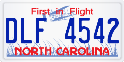 NC license plate DLF4542