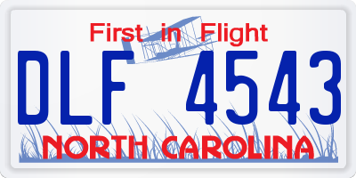 NC license plate DLF4543