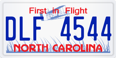 NC license plate DLF4544