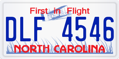 NC license plate DLF4546