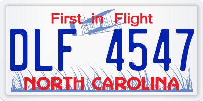 NC license plate DLF4547