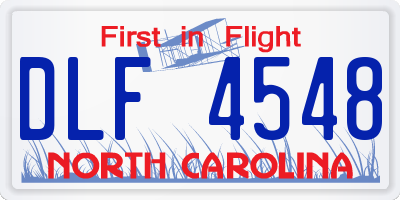 NC license plate DLF4548