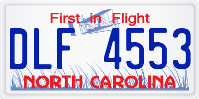 NC license plate DLF4553