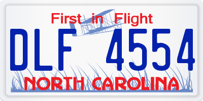 NC license plate DLF4554