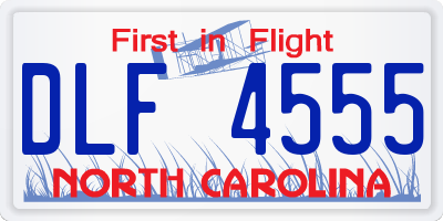 NC license plate DLF4555