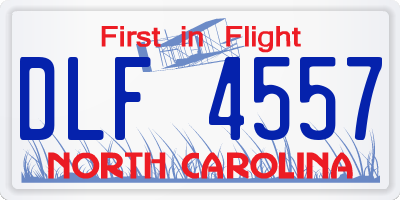NC license plate DLF4557