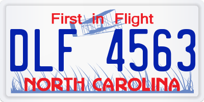 NC license plate DLF4563