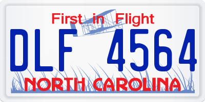 NC license plate DLF4564