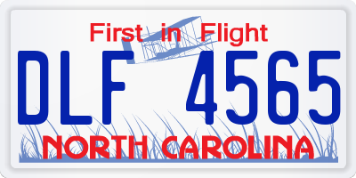 NC license plate DLF4565