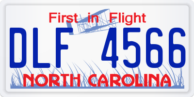 NC license plate DLF4566