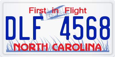 NC license plate DLF4568