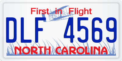 NC license plate DLF4569