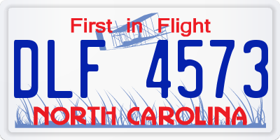 NC license plate DLF4573