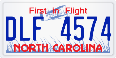 NC license plate DLF4574