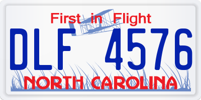 NC license plate DLF4576