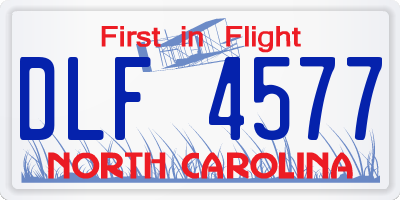 NC license plate DLF4577