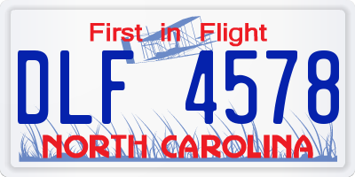 NC license plate DLF4578