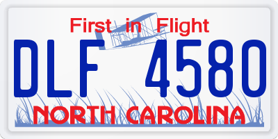 NC license plate DLF4580