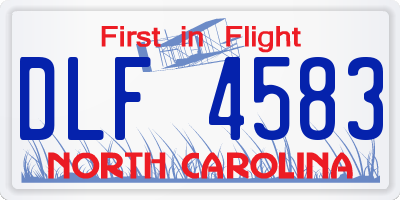 NC license plate DLF4583
