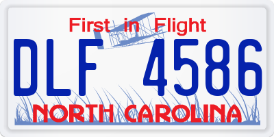 NC license plate DLF4586