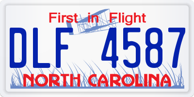 NC license plate DLF4587