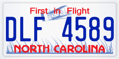 NC license plate DLF4589