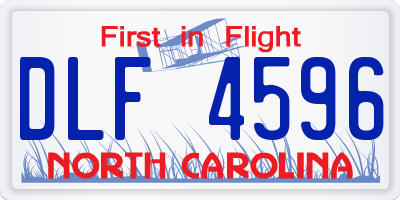 NC license plate DLF4596
