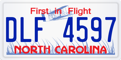 NC license plate DLF4597