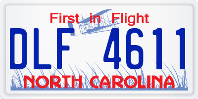 NC license plate DLF4611