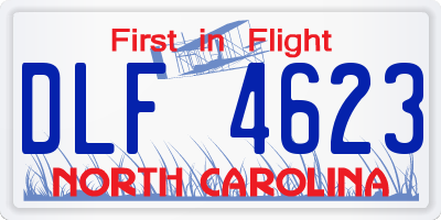 NC license plate DLF4623