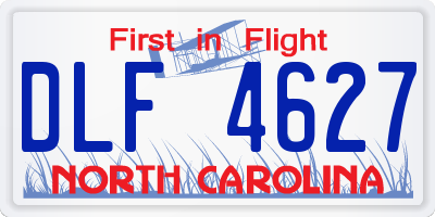 NC license plate DLF4627