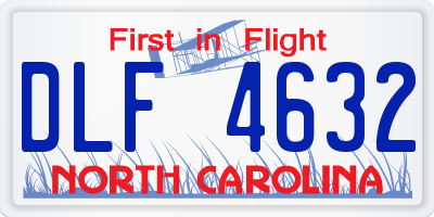 NC license plate DLF4632